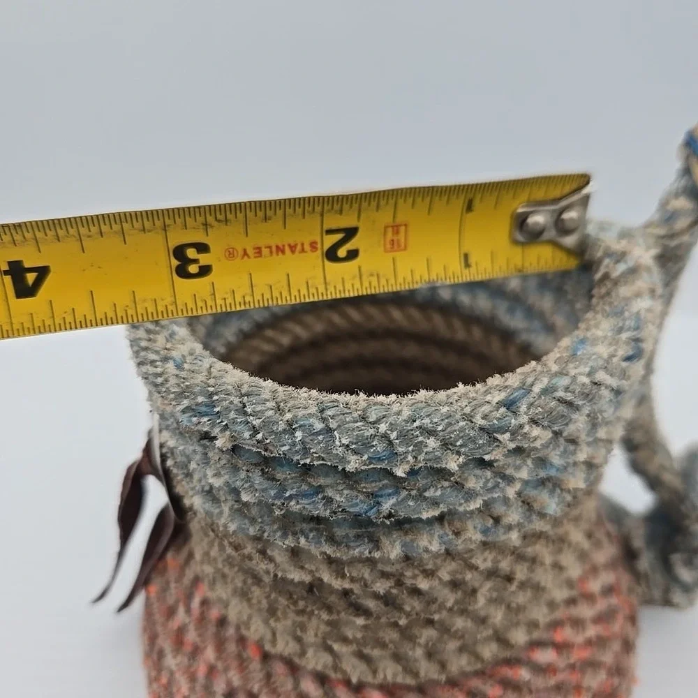 Rustic Rope‎ Wrapped Glass Mug Nautical Style Candle Holder Decor